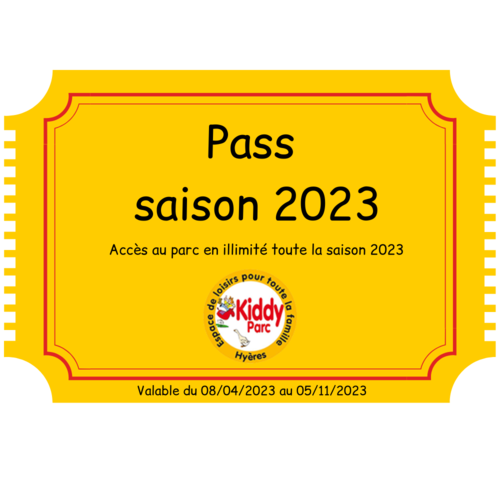 Pass saison enfant Kiddy parc 2023 (Offre spéciale avant ouverture)