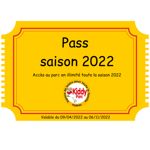50€ - Pass saison enfant Kiddy parc 2022